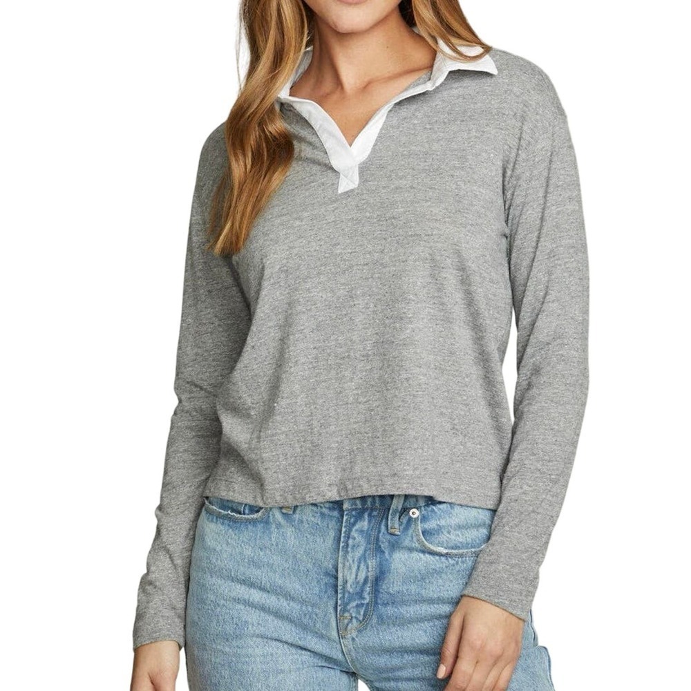 NWOT CHASER Revolve Semi Cropped Polo Boxy Short Sleeve Tee - Women’s Sz Small